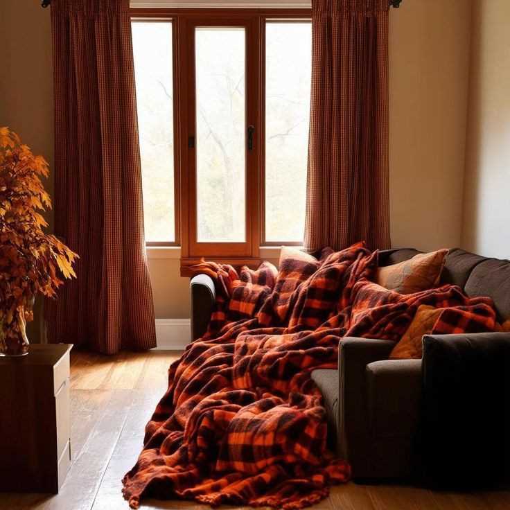 Plaid-Throw-Blankets-as-a-fall-decor-idea-for-home