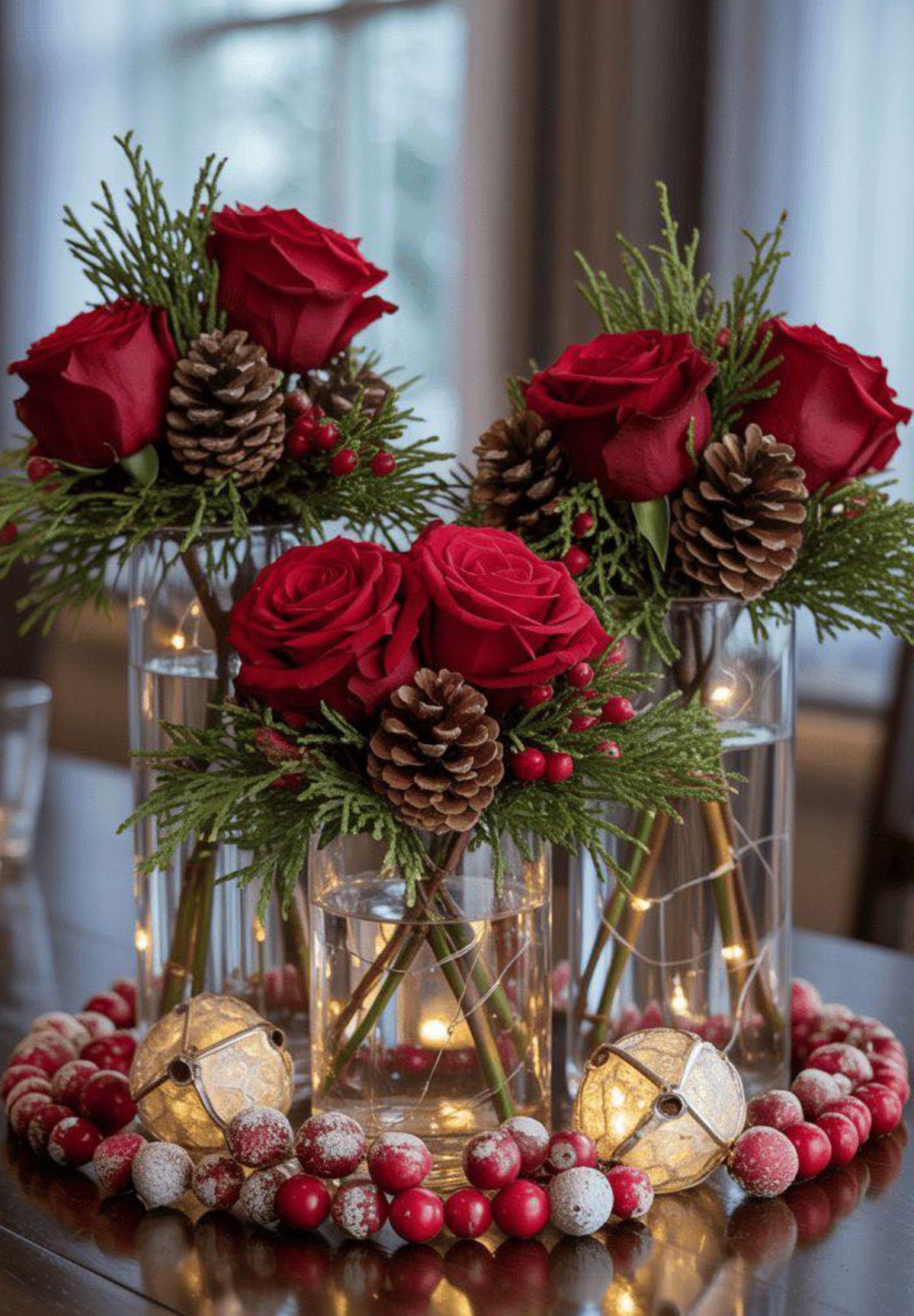 Berry-Filled Arrangements as a centerpiece for a wedding 