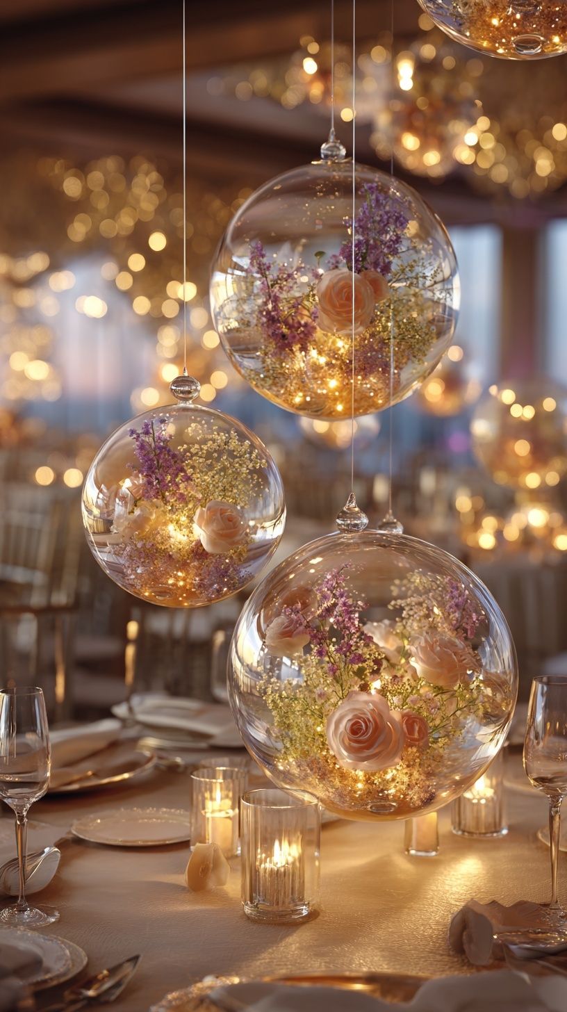 Glass Orbs Filled with Seasonal Elements
