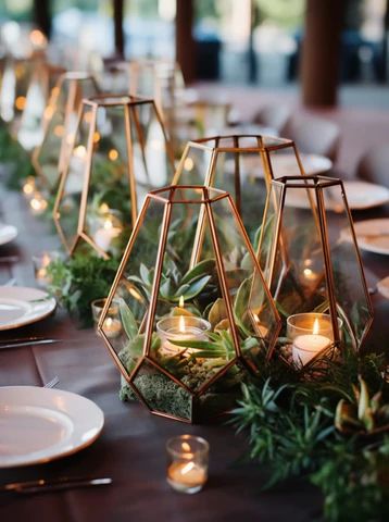 Terrariums for a Modern Twist as a centerpiece