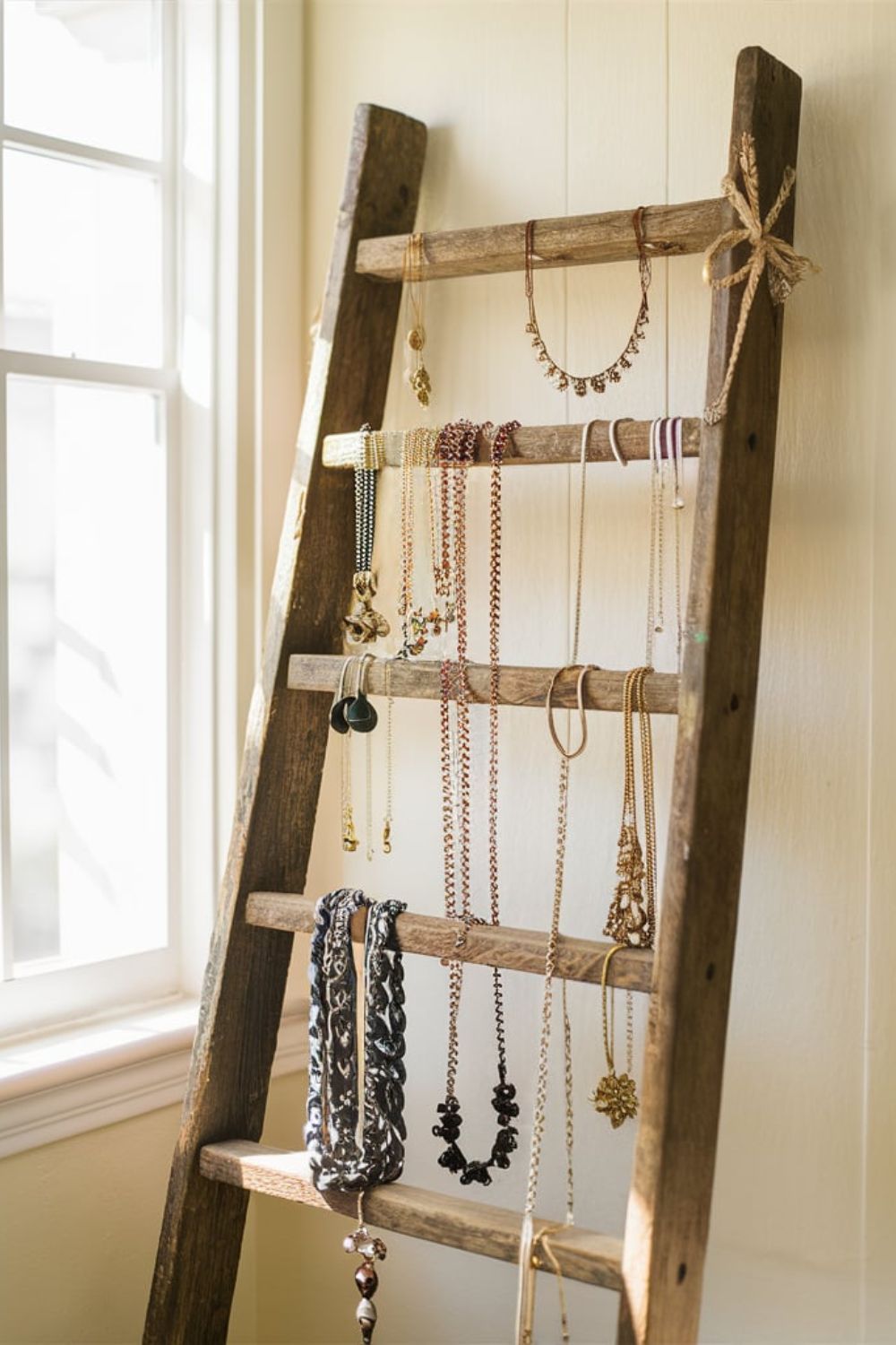 jewelry in a ladder